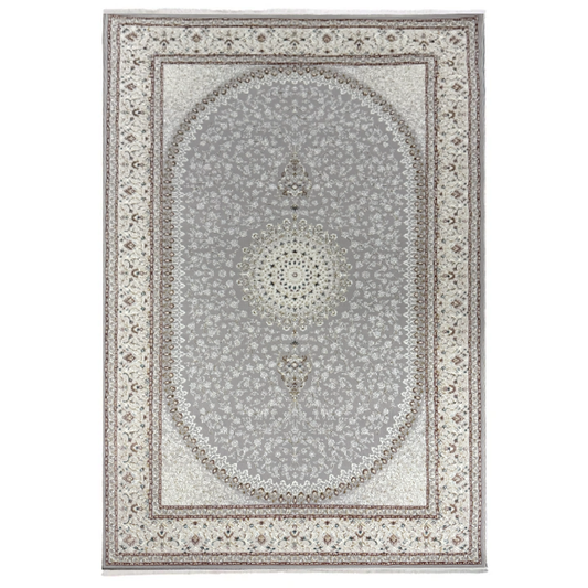 Covor Persia Qom 6924A Gri Crem, Persan, Living, Dormitor, Clasic,Elegant